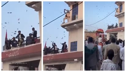 വിവാഹ ആഘോഷത്തിനിടെ 20 ലക്ഷം രൂപ വാരിയെറിഞ്ഞ് വരന്‍റെ കുടുംബം; വീഡിയോ വൈറൽ 