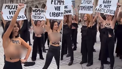 France mass rape trial: Topless women protest against gender violence in Paris; police silently watch (VIDEO)