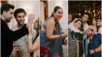 Ranbir Kapoor, Kareena, Karishma share cute moments at cousin Aadar Jain's roka with Alekha | PICTURES