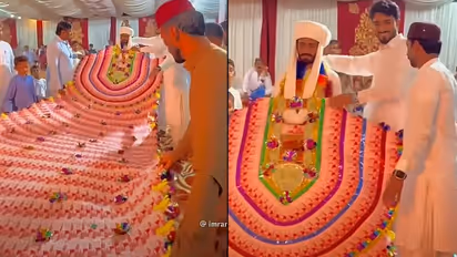 Viral video: Pakistani man wears 35-foot cash garland worth 1 lakh PKR on wedding day (WATCH)