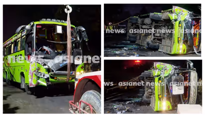 കൊച്ചി ചക്കരപ്പറമ്പിൽ കോളേജ് വിദ്യാര്‍ത്ഥികളുടെ ബസ് നിയന്ത്രണം വിട്ട് മറിഞ്ഞ് അപകടം; 3 പേർക്ക് പരിക്ക്