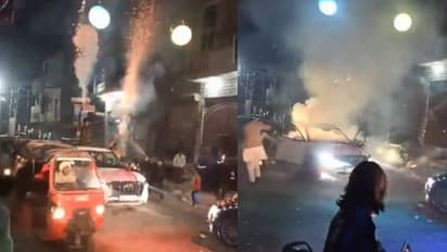 എന്താണിവിടെ സംഭവിച്ചത്? ഭയാനകമായ ദൃശ്യങ്ങൾ, കാറിൽ സൂക്ഷിച്ച പടക്കങ്ങൾക്ക് തീപിടിച്ചതിങ്ങനെ