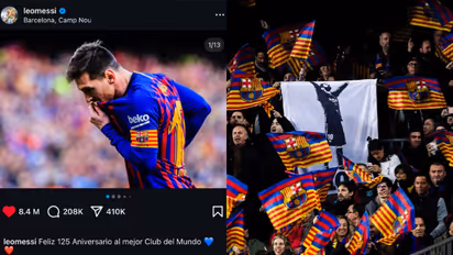 Messi extends greetings on FC Barcelona's 125th anniversary, fans wish his return for one last season