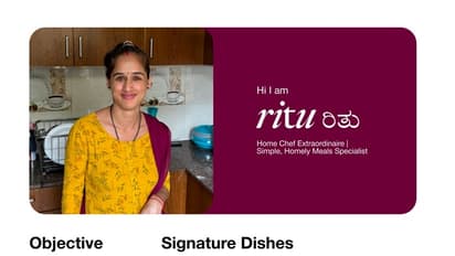 ಟೆಕ್ಕಿಗಳ ಮೀರಿಸುತ್ತಿದೆ ಅಡುಗೆ ಕೆಲಸದ ರಿತು ದೀದಿ ರೆಸ್ಯೂಮ್, ಇದು ಬೆಂಗಳೂರಲ್ಲಿ ಮಾತ್ರ!