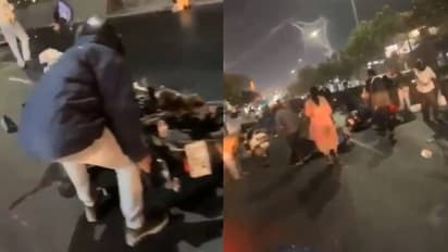 ബൈക്കുകളോരോന്നായി റോഡിൽ തെന്നിവീഴുന്നു, പൊലീസും സ്ഥലത്തേക്ക്, അപകടം വാതകച്ചോർച്ചയെ തുടർന്ന് , വീഡിയോ വൈറല്‍