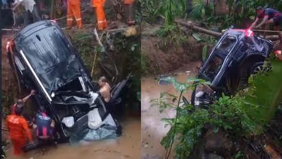 മരക്കൊമ്പ് വീഴുന്നത് കണ്ട് വെട്ടിച്ചു, നിയന്ത്രണം വിട്ട കാർ കുളത്തിലേക്ക് മറിഞ്ഞ് യുവാവിന് ദാരുണാന്ത്യം