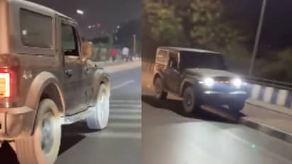 എന്തൊക്കെ കാണണം? ഫൂട്പാത്തിലൂടെ ചീറിപ്പാഞ്ഞ് താർ, വീഡിയോ പകർത്തിയത് പിന്നിലെ വാഹനത്തിൽ നിന്ന്, വിമർശനം