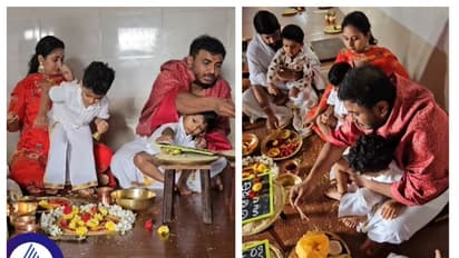 ಪುಟ್ಟ ಮಕ್ಕಳೊಂದಿಗೆ ಶೃಂಗೇರಿ ಶಾರದಾಂಬೆ ದೇಗುಲದಲ್ಲಿ ನಟಿ ಅಮೂಲ್ಯ ದಂಪತಿ! 