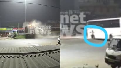 യു ടേണെടുത്ത ബസിനെ പിന്നാലെ വന്ന ലോറി ഇടിച്ചുതെറിപ്പിച്ചു,10 യാത്രികർക്ക് പരിക്ക്; അപകടം ശ്രീപെരുംപുത്തൂരിൽ