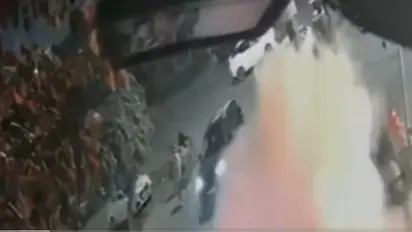 Shocking CCTV footage shows drunk man throwing crude bombs outside clubs in Gurugram's Sector 29 (WATCH)