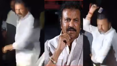 മൈക്ക് പിടിച്ചുവാങ്ങി മാധ്യമ പ്രവര്ത്തകനെ തല്ലി തെലുങ്ക് താരം മോഹന് ബാബു, കുടുംബ പ്രശ്നം തെരുവില് - വീഡിയോ