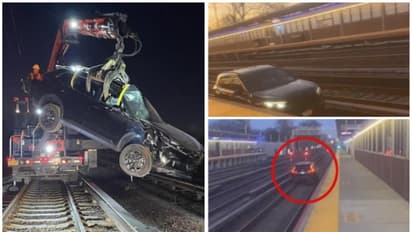 മദ്യ ലഹരിയിൽ റെയിൽവെ ട്രാക്കിലൂടെ കാറോടിച്ചത് ഒരു കിലോമീറ്ററോളം, ട്രെയിൻ സ‍ർവീസുകൾ മണിക്കൂറുകളോളം താറുമാറായി