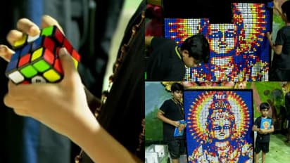 'ഇതൊക്കെ നിസ്സാരം'; 504 റുബിക്സ് ക്യൂബുകൾ കൊണ്ട് മിനിറ്റുകൾക്കുള്ളിൽ അയ്യപ്പ രൂപം തീർത്ത് കൊച്ചുമിടുക്കന്മാർ