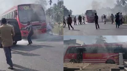 ഓടിക്കൊണ്ടിരുന്ന ബസിൽ തീയും പുകയും; സംഭവം നാദാപുരം റോഡിൽ, അപകടം ഒഴിവാക്കിയത് ജീവനക്കാരുടെ സമയോചിത ഇടപെടൽ