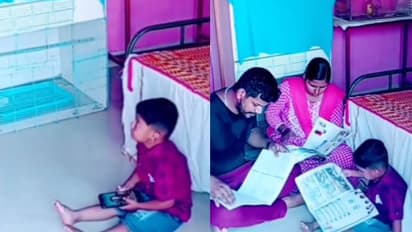 കേട്ടല്ല കണ്ട് പഠിക്കട്ടെ; മൊബൈൽ ​ഫോണില്‍ മുഴുകി കുട്ടി, ഫോൺ താഴെവച്ച് പുസ്തകമെടുത്തത് ഇങ്ങനെ