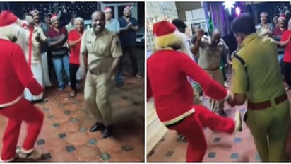 'ടഫ് സ്റ്റെപ്സ് ഒൺലി'; സാന്റാ ക്ലോസിനൊപ്പം കൈ മെയ് മറന്ന് നൃത്തം വെച്ച് കോയിപ്രം സ്റ്റേഷനിലെ പൊലീസുകാർ, വീഡിയോ