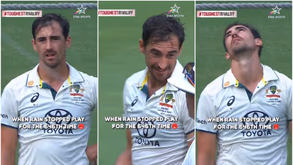 Rain disruptions frustrate Mitchell Starc as he argues with on-field umpire, video goes viral (WATCH)