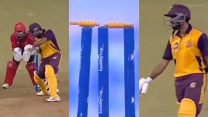 Bizarre moment in BCL 2024: UP Brij Stars batter survives as bail stays despite stumps being rattled (WATCH)