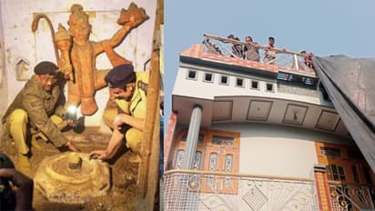 सांभळमधील प्राचीन मंदिराजवळील रहिवाशांनी स्वतःची घरे पाडली