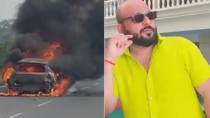 ഓടിക്കൊണ്ടിരിക്കെ കാറിന് തീപിടിച്ച് പൊട്ടിത്തെറിച്ചു; പുറത്തിറങ്ങിനാവാതെ കുടുങ്ങിപ്പോയ ഡ്രൈവർക്ക് ദാരുണാന്ത്യം