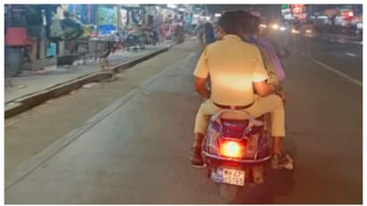 'ആശാന്മാര്ക്ക് എന്തുമാകാല്ലോ'; ഹെൽമെറ്റില്ലാത്ത ട്രിപ്പിൾ അടിച്ച് പോകുന്ന മുംബൈ പോലീസിന് രൂക്ഷ വിമർശനം