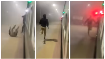ട്രെയിനിൽ കയറുന്നതിനിടെ താഴെ വീണു, എഴുന്നേറ്റ് പിന്നാലെ ഓടി അതേ ബോഗിയില്‍ കയറി യുവാവ്; വീഡിയോ വൈറല്‍