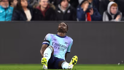 Blow for Arsenal as Bukayo Saka set to miss '4 to 6 weeks' after hamstring injury against Crystal Palace