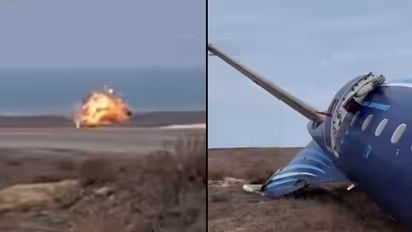 Kazakhstan: Chilling videos capture moment Azerbaijan Airlines plane crashed and burst into flames (WATCH)