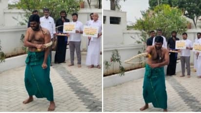 வலிக்க வலிக்க சாட்டையால் அடித்துக்கொண்ட அண்ணாமலை.! கதறி துடித்த தொண்டர்கள்