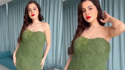 ചിയ വിത്ത് മുളപ്പിച്ച വസ്ത്രത്തിൽ ഉർഫി; വൈറലായി വീഡിയോ