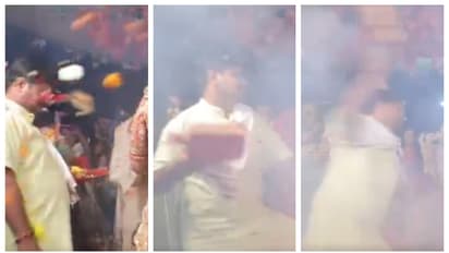 വിവാഹ ചടങ്ങിനിടെ അതിഥികൾക്ക് നേരെ പൂജാപാത്രം വലിച്ചെറിഞ്ഞ് പുരോഹിതന്; വീഡിയോ വൈറൽ