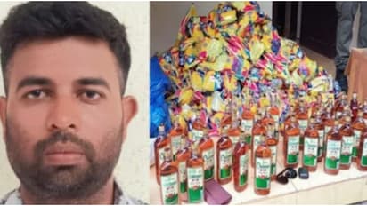 പാത്രക്കച്ചവടമെന്ന് പറഞ്ഞ് വീട് വാടകക്കെടുത്തു, 'പണി' വേറെ; പിടിച്ചത് 6000 പാക്കറ്റ് ഹാന്സ്, 50 കുപ്പി മദ്യം