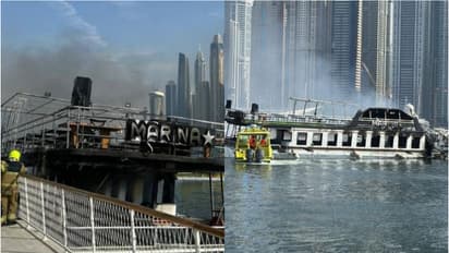 ദുബൈ ഹാർബറിൽ ബോട്ടിന് തീപിടിച്ചു