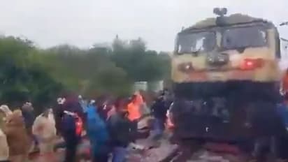 Uttar Pradesh: Train engine derails during shunting at Chandausi Junction in Sambhal, video emerges (WATCH)