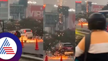 Watch | ದೆಹಲಿಯ ಜನನಿಬಿಡ ರಸ್ತೆಯಲ್ಲಿ ಬೆಂಕಿಯ ಮಳೆ, ಬೆಚ್ಚಿಬಿದ್ದ ವಾಹನ ಸವಾರರು ವಿಡಿಯೋ ವೈರಲ್!