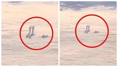 മേഘങ്ങള്‍ക്ക് മുകളിലൂടെ നടക്കുന്ന മനുഷ്യരോ? വിമാനത്തിൽ നിന്നുള്ള വീഡിയോ കണ്ട് അന്തംവിട്ട് സോഷ്യൽ മീഡിയ 