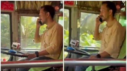 ഒരു കൈയിൽ സ്റ്റിയറിങ്, മറുകൈയിൽ മൊബൈൽ, ബസിൽ നിറയെ യാത്രക്കാർ; യാത്രക്കാരെടുത്ത വീഡിയോയിൽ ഡ്രൈവറുടെ ലൈസൻസ് പോയി