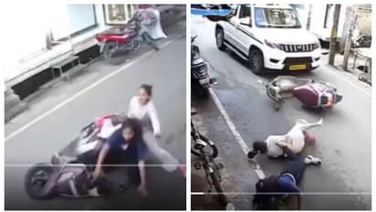 ആയുസിന്റെ ബലം...; തെറിച്ചുപോയ സ്കൂട്ടര് നേരെ കാറിന് അടിയിലേക്ക്, തലനാരിഴയ്ക്ക് രക്ഷപ്പെട്ട് യുവതികൾ, വീഡിയോ