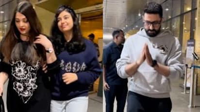 Amid divorce rumours Aishwarya Rai, Abhishek Bachchan, daughter Aaradhya return from New Year Vacay (VIDEO)