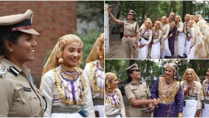 അണിഞ്ഞൊരുങ്ങിയ ഒപ്പനക്കാരികളെ കാണാൻ യൂണിഫോമിൽ 'ബീഗ'മെത്തി; മിടുക്കികൾക്കൊപ്പം പാട്ട്, കൂടെ സെൽഫിയും