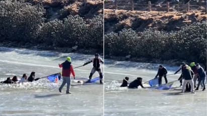 Dramatic video of tourists stuck in Arunachal Pradesh's frozen lake goes viral, Kiren Rijiju reacts (WATCH)