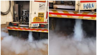 മഹാരാഷ്ട്രയിൽ നിന്നു വന്ന വാഹനത്തിൽ നിന്ന് നൈട്രജൻ വാതകച്ചോർച്ച; 49980 രൂപ പിഴയടപ്പിച്ച് എംവിഡി