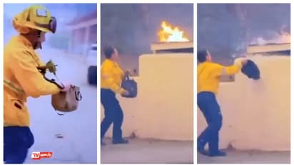 സ്ത്രീകളുടെ ഹാൻബാഗ് അല്ല ഈ 'ക്യാൻവാസ് ബാഗുകൾ', അതുക്കും മേലെ, കാലിഫോർണിയ കാട്ടുതീ അണയ്ക്കുന്നതിലെ താരം, വീഡിയോ