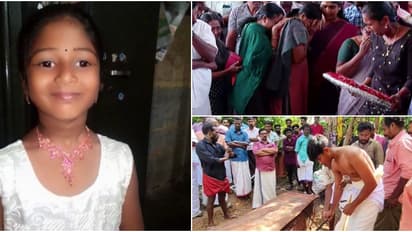 നോവായി കൃഷ്ണേന്ദു; സ്കൂൾ ബസിനടിയിൽപ്പെട്ട് മരിച്ച രണ്ടാം ക്ലാസുകാരിക്ക് നാടിന്റെ യാത്രാമൊഴി