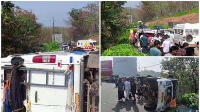 ചുരമിറങ്ങി വരികയായിരുന്ന ട്രാവലര് നിയന്ത്രണം വിട്ട് വൈദ്യുത തൂണിലിടിച്ച് മറിഞ്ഞു, 4 പേർക്ക് പരിക്ക്