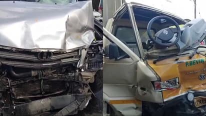 പത്തനംതിട്ടയിൽ പാർസൽ സര്‍വീസ് വാഹനവും കാറും കൂട്ടിയിടിച്ച് അപകടം; നാലു പേര്‍ക്ക് ഗുരുതര പരിക്ക്