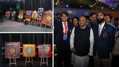 Kho Kho World Cup 2025: KKFI President Sudhanshu Mittal honours artists and their paintings at mega event