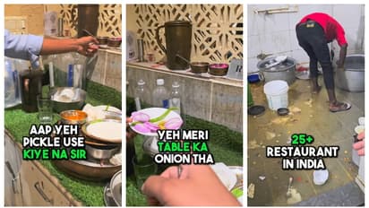 കഴിച്ചതിന് ശേഷം ബാക്കി വന്ന കറിയും സാലഡും അടുത്തയാൾക്ക് വിളമ്പി ഹൈദരാബാദിലെ റസ്റ്റോറന്‍റ്; വീഡിയോ വൈറല്‍ 