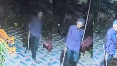 കമ്പി വടിയും കയ്യിലേന്തി വീട്ടുമുറ്റത്ത് നിരീക്ഷണം, വാതിൽ തകര്‍ത്ത് കവര്‍ച്ച; നിര്‍ണായകമായി സിസിടിവി ദൃശ്യങ്ങൾ