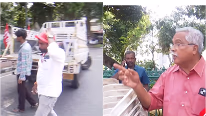 സെക്രട്ടേറിയറ്റിന് മുന്നിലെ റോഡില്‍ സ്റ്റേജ് കെട്ടി,  എഐടിയുസി പ്രവര്‍ത്തകരെ ശകാരിച്ച്  ബിനോയ് വിശ്വം